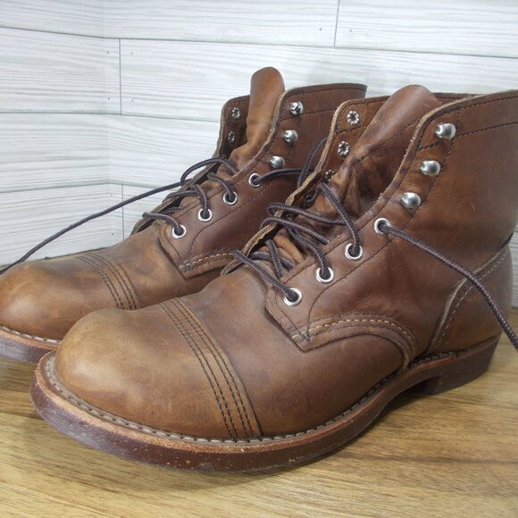 Red Wing 8111 Iron Ranger Boots Men's Size 8.5 D Brown Leather Made in USA - Picture 1 of 6